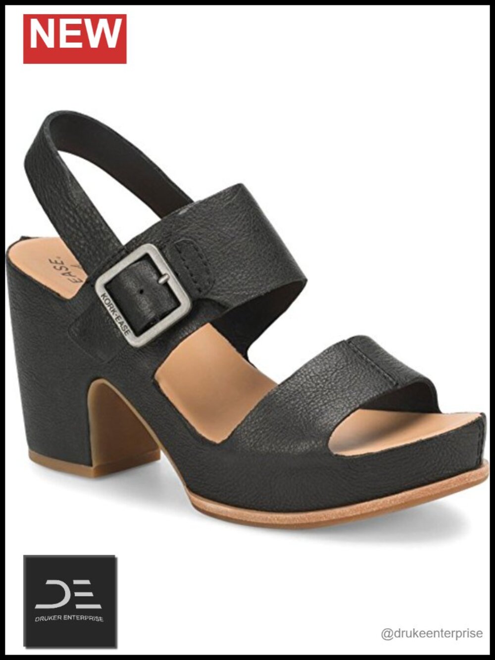 Platform Sandals Leather Ankle Strap Buckle Casual Heeled Sandals